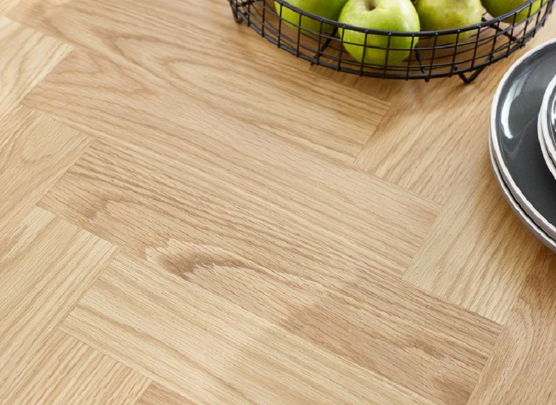 Hilton Dining Set – White Oak Veneer 180 cm Table with Herringbone Pattern - Image 10