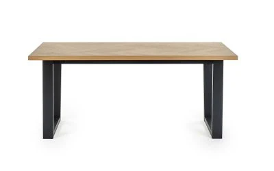 Hilton Dining Set – White Oak Veneer 180 cm Table with Herringbone Pattern - Image 3