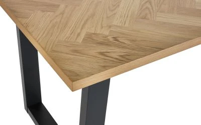 Hilton Dining Set – White Oak Veneer 180 cm Table with Herringbone Pattern - Image 6