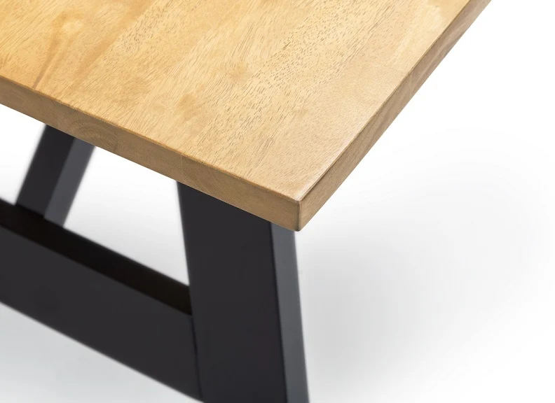 Hockley Black & Oak Dining Bench - Image 3
