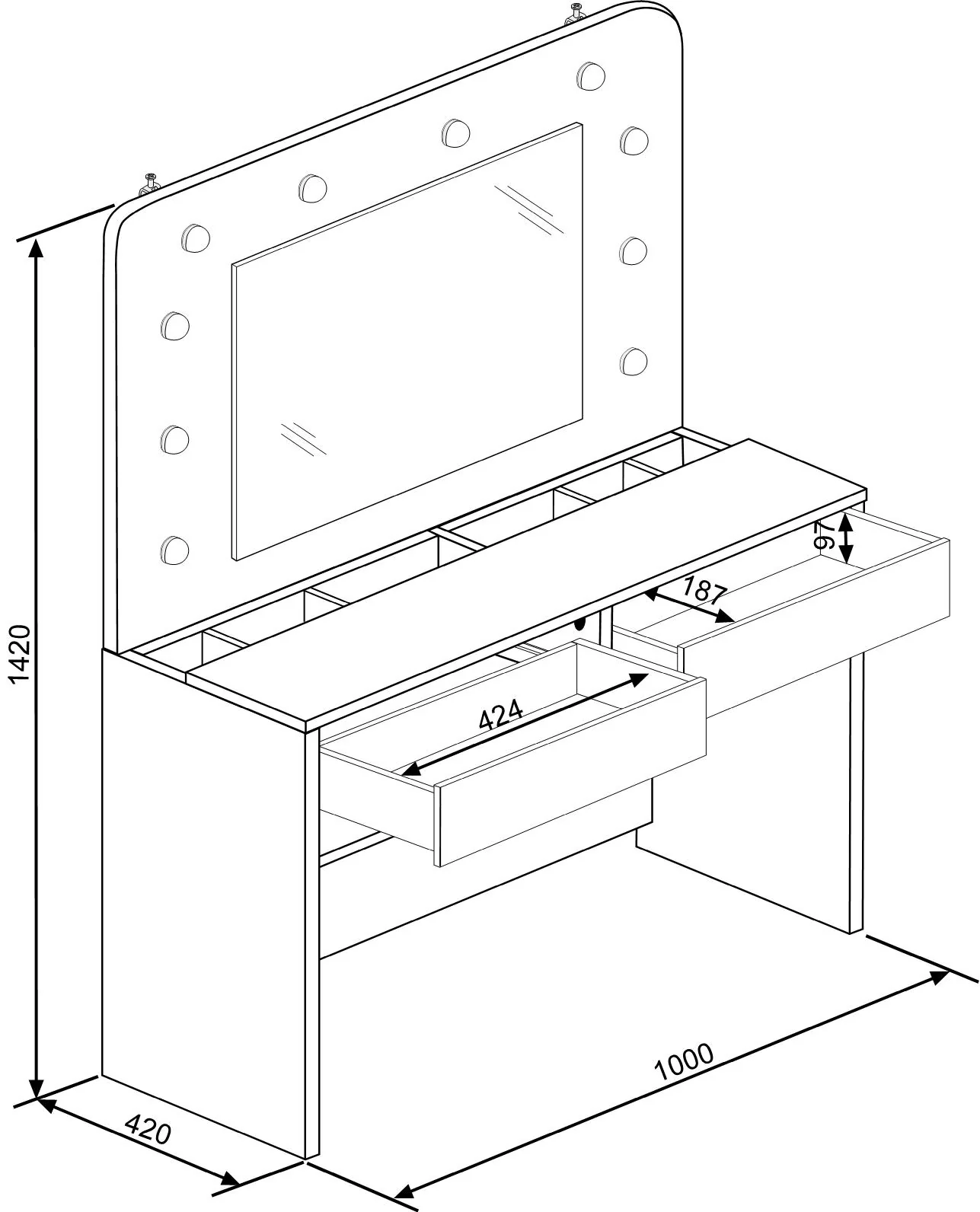 Hollywood Vanity- In Stock - Express Delivery - New Low Price - Image 5