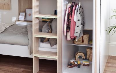 Horizon Bunk Bed - Pale Wood & White Finish with Built-in Storage & Glow-in-the-Dark Steps - Image 3