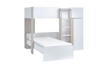 Horizon Bunk Bed - Pale Wood & White Finish with Built-in Storage & Glow-in-the-Dark Steps - Image 7