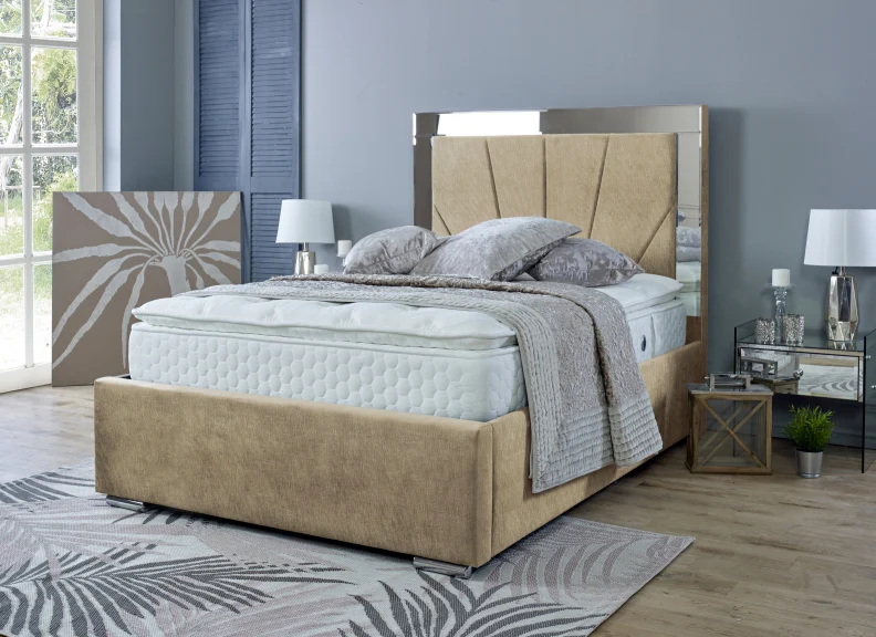 Horizon Fabric Mirrored Bed - Image 15
