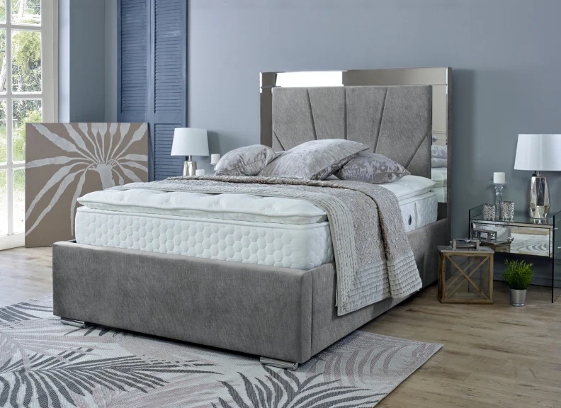 Horizon Fabric Mirrored Bed - Image 34