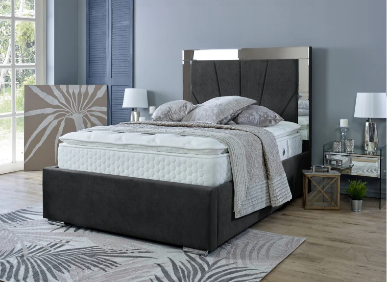 Horizon Fabric Mirrored Bed - Image 39