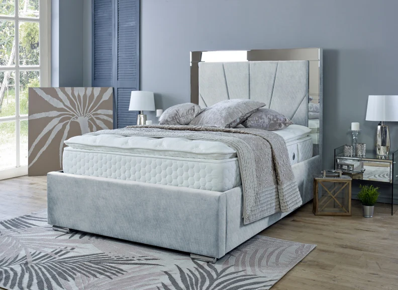 Horizon Fabric Mirrored Bed - Image 4