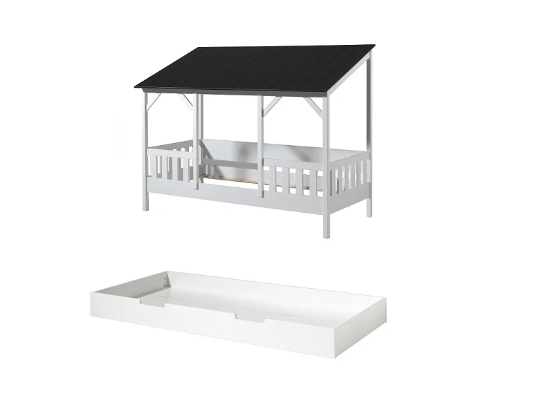 House Bed With Black Roof And Optional Drawer - Image 6