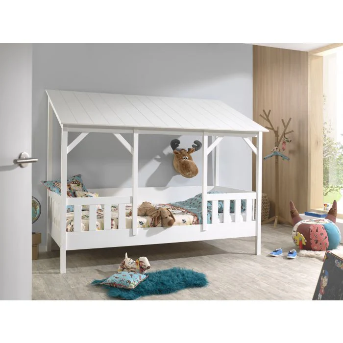 HOUSEBED Bed 90x200cm – White Slatted Design (03) - Image 3