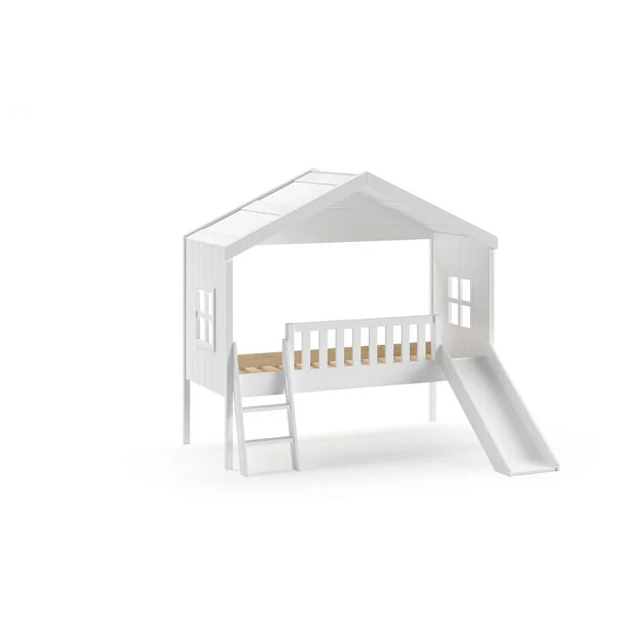 HOUSEBED Bed with Slide 90 x 200 cm – White Scandinavian Pine and MDF - Image 3