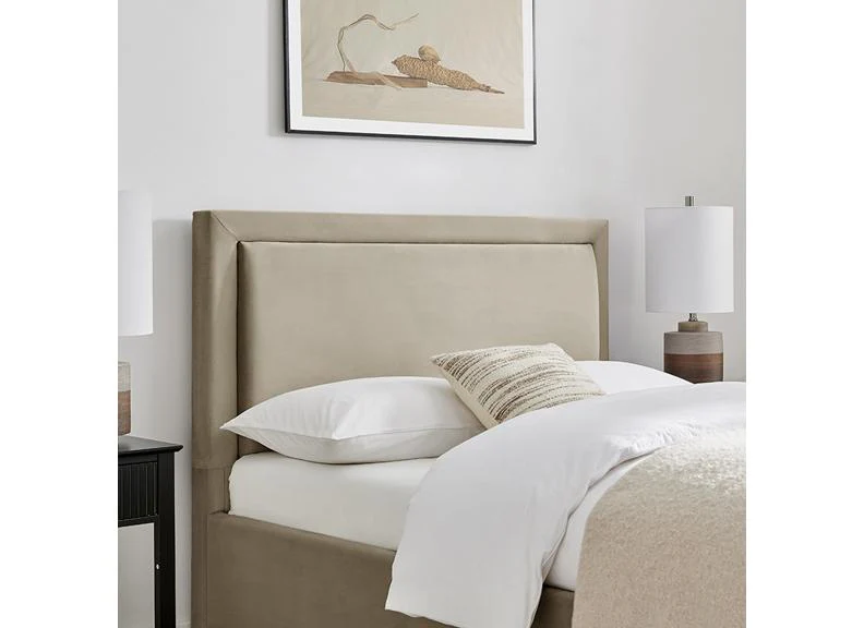 Humboldt Velvet Bed with End Drawer – Soft Grey Fabric 4ft6 - Image 6