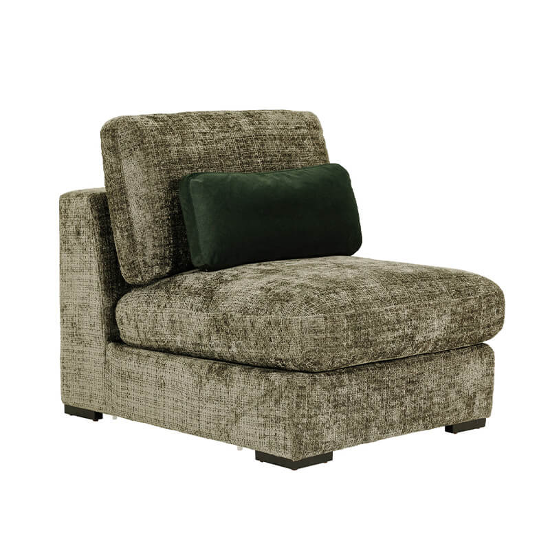 Humphrey Armless Sectional – Green Chenille Fabric with Pocket Sprung Seats 800mm