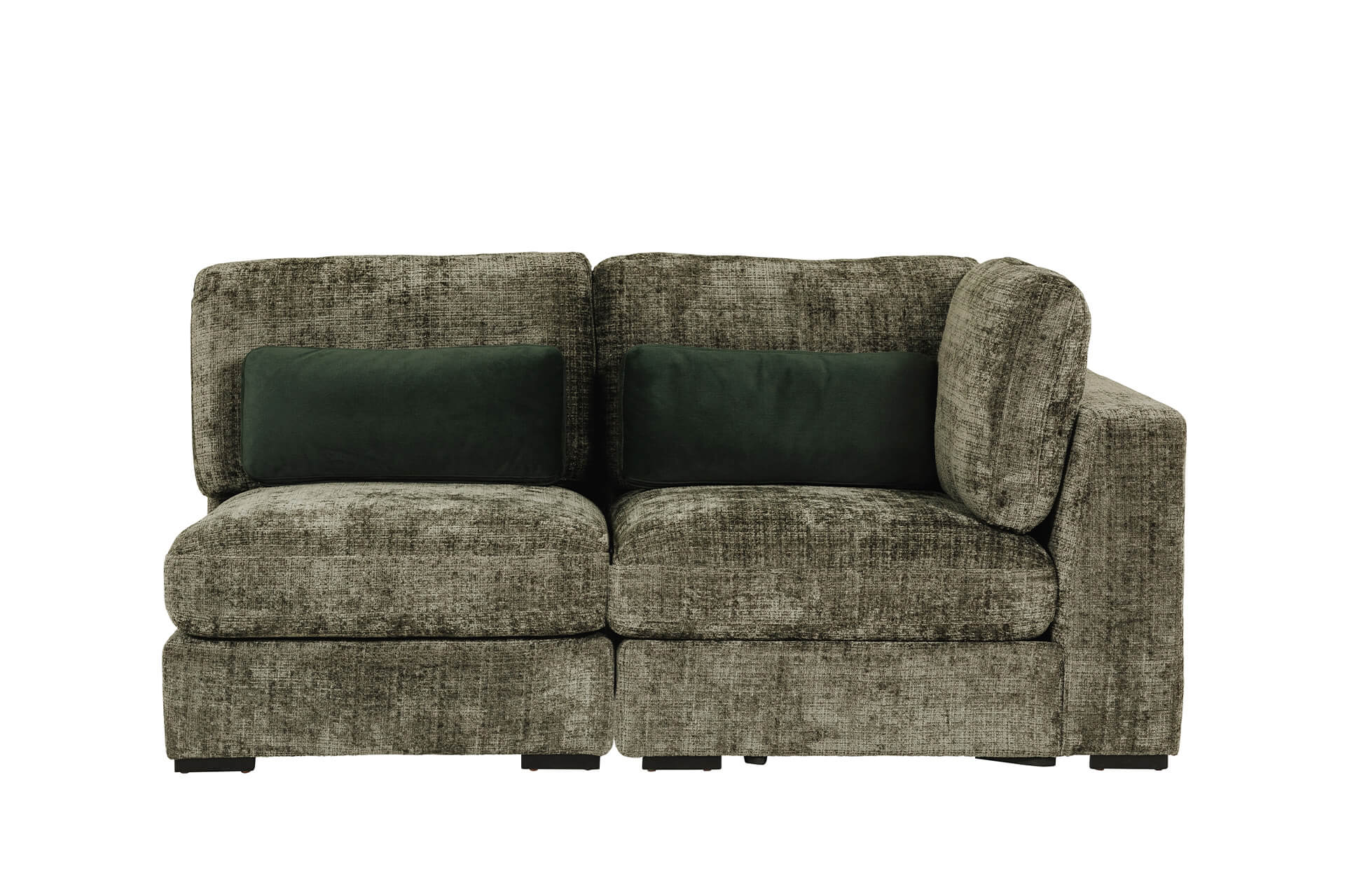 Humphrey Armless Sectional – Green Chenille Fabric with Pocket Sprung Seats 800mm - Image 4