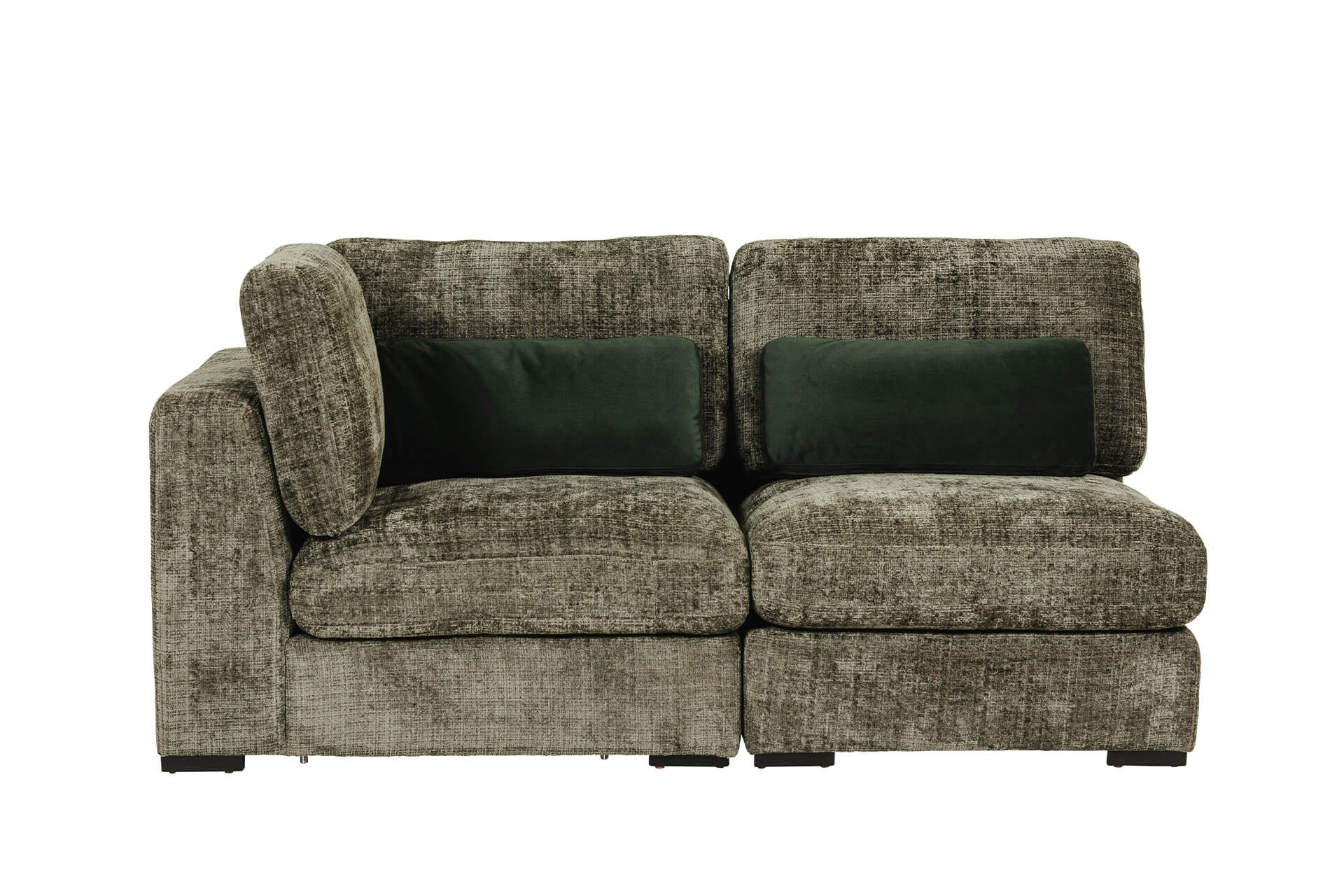 Humphrey Armless Sectional – Green Chenille Fabric with Pocket Sprung Seats 800mm - Image 5