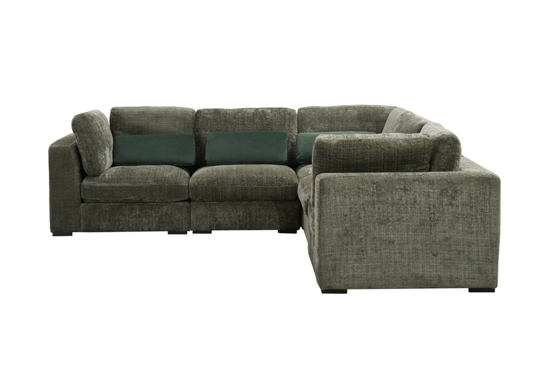 Humphrey Armless Sectional – Green Chenille Fabric with Pocket Sprung Seats 800mm - Image 7