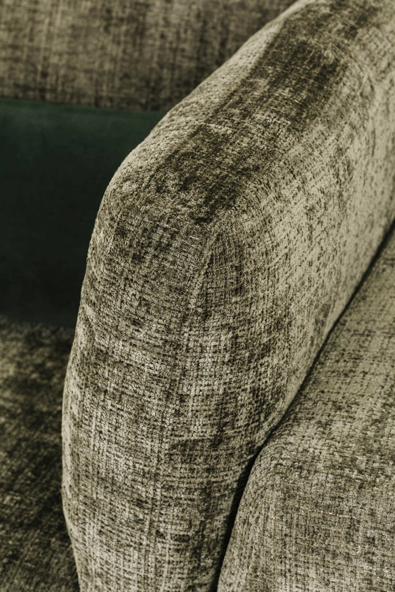 Humphrey Corner Arm Sectional – Green Chenille with Pocket Sprung Seats 1000mm - Image 5