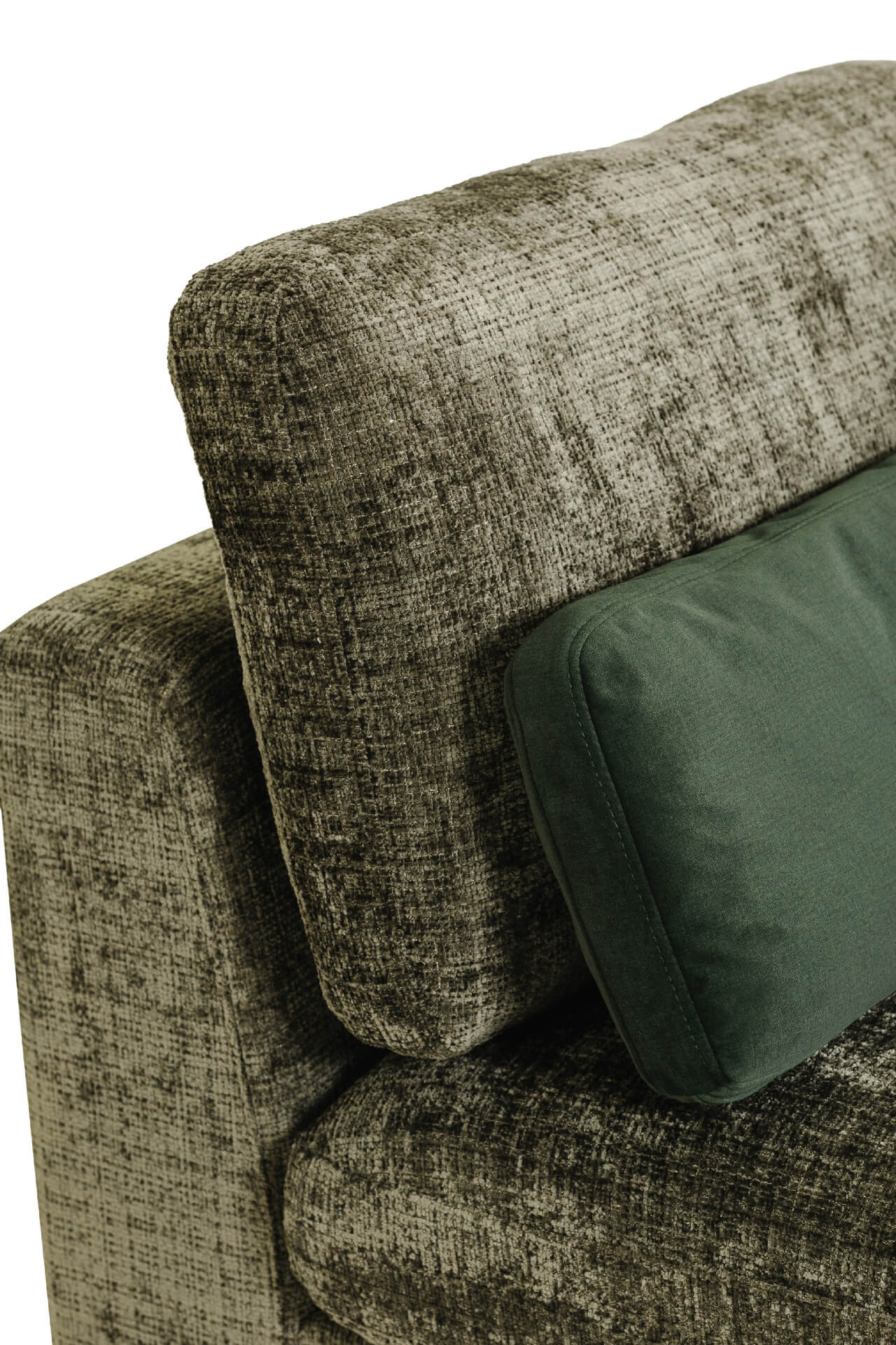 Humphrey Corner Arm Sectional – Green Chenille with Pocket Sprung Seats 1000mm - Image 7