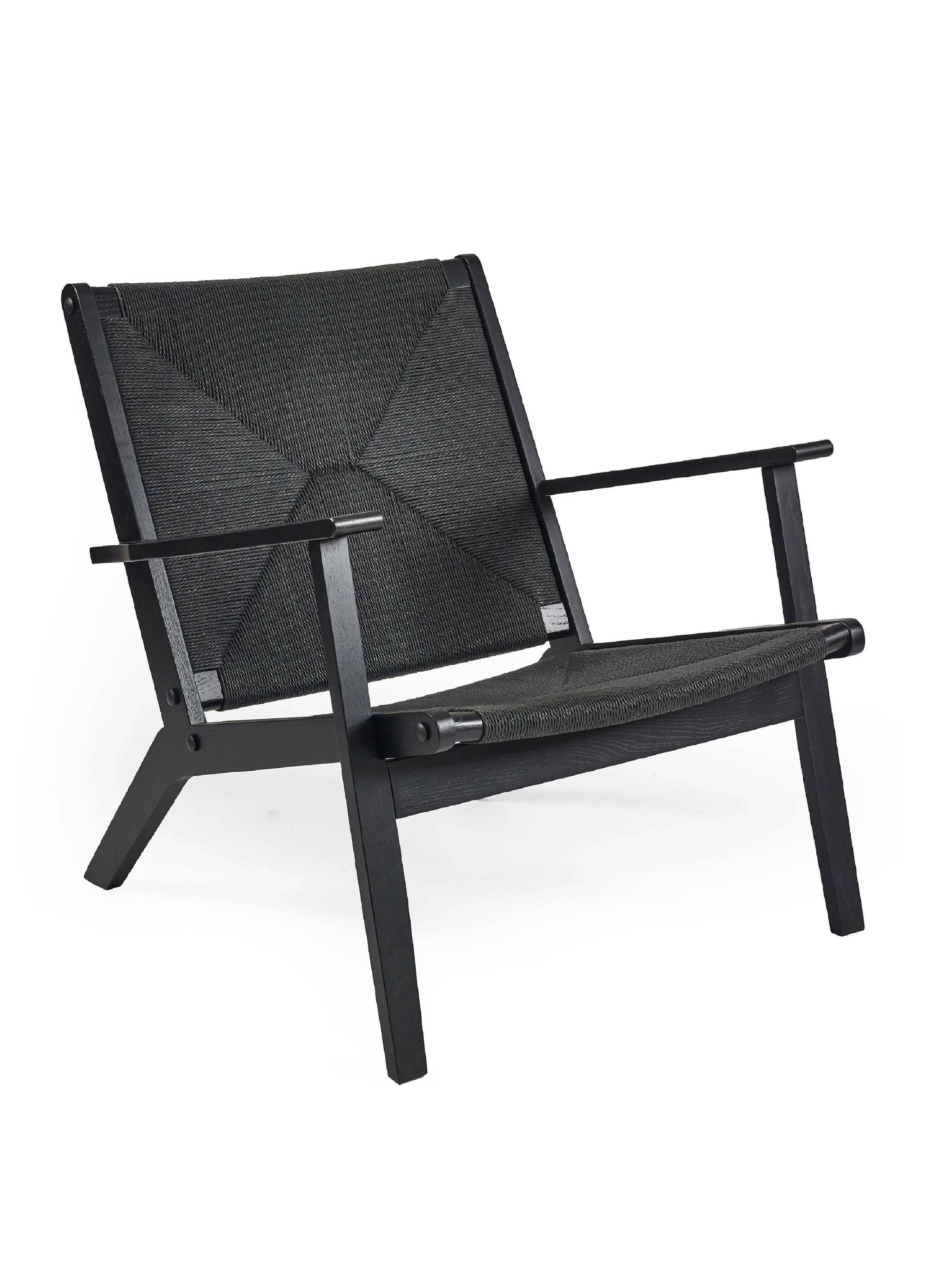 Icaria Accent Chair – Black Oak with Woven Rope - Image 2