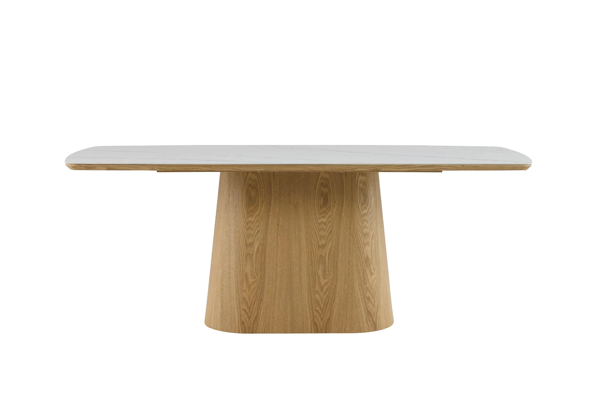 Indy Rectangle Dining Table 200cm – Marble Ceramic Top with Wood Veneer Base - Image 3