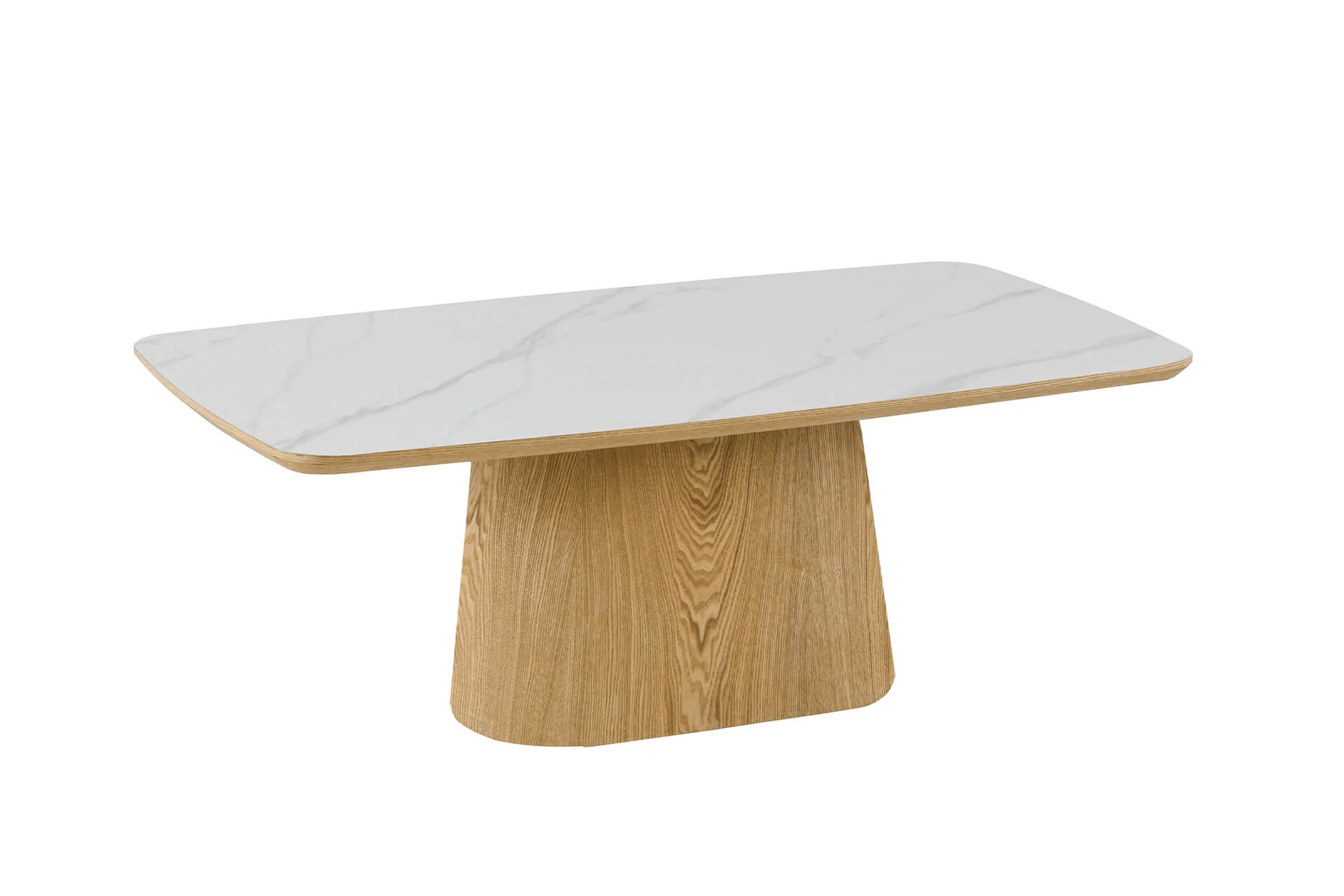 Indy Rectangle Dining Table 200cm – Marble Ceramic Top with Wood Veneer Base - Image 6