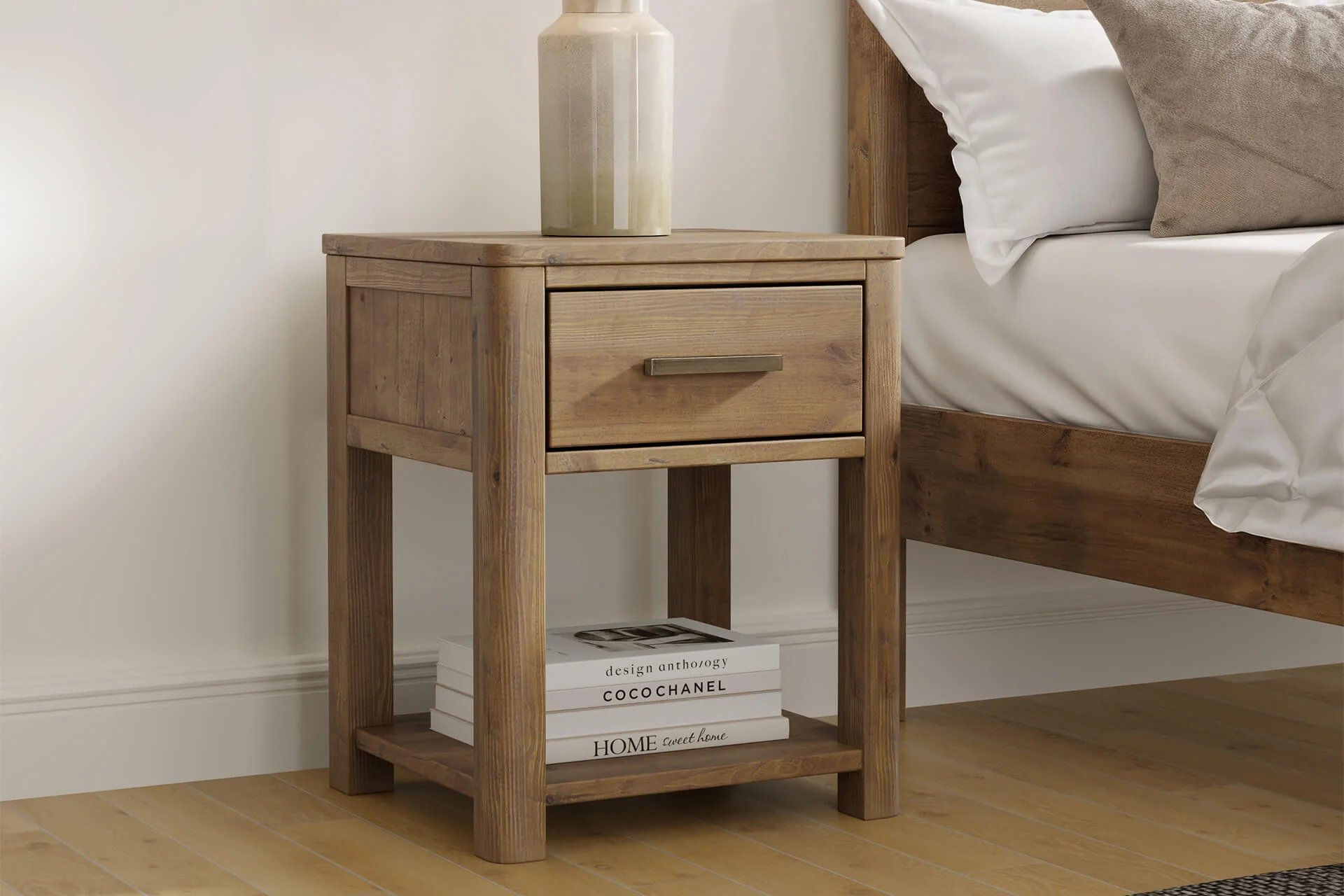 Inola 1 Drawer Bedside Table (Pre-order for July) - Image 3