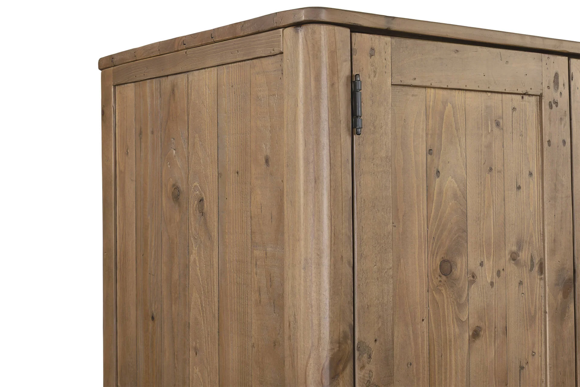 Inola 2 Door 1 Drawer Wardrobe – Reclaimed Pine with Brass Handles - Image 7