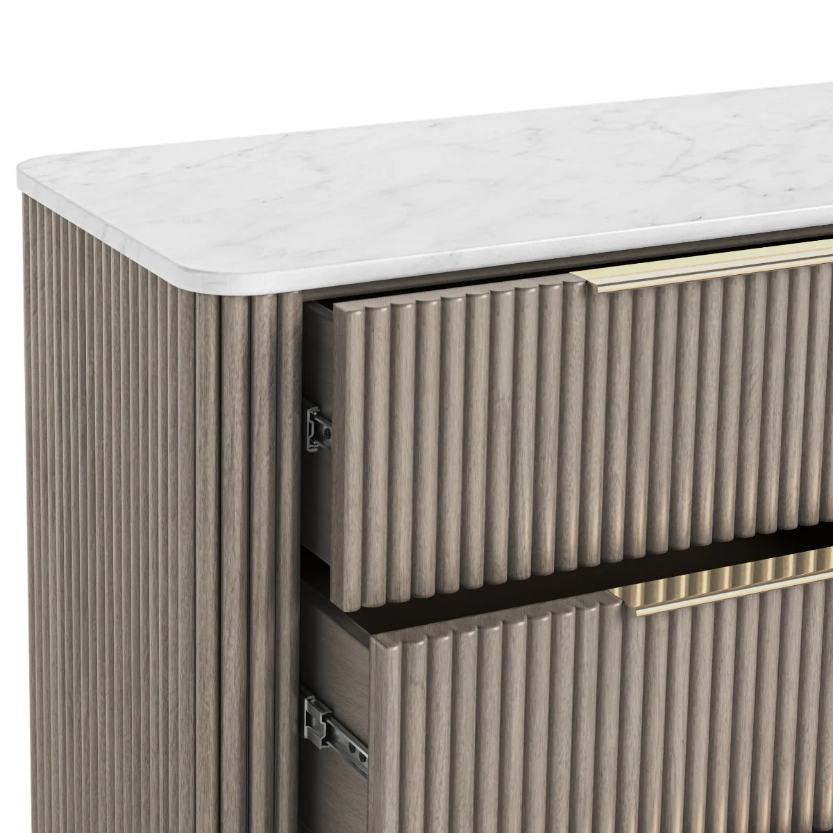 Isabella 5 Drawer Chest – Painted Ivory Finish 900mm - Image 4