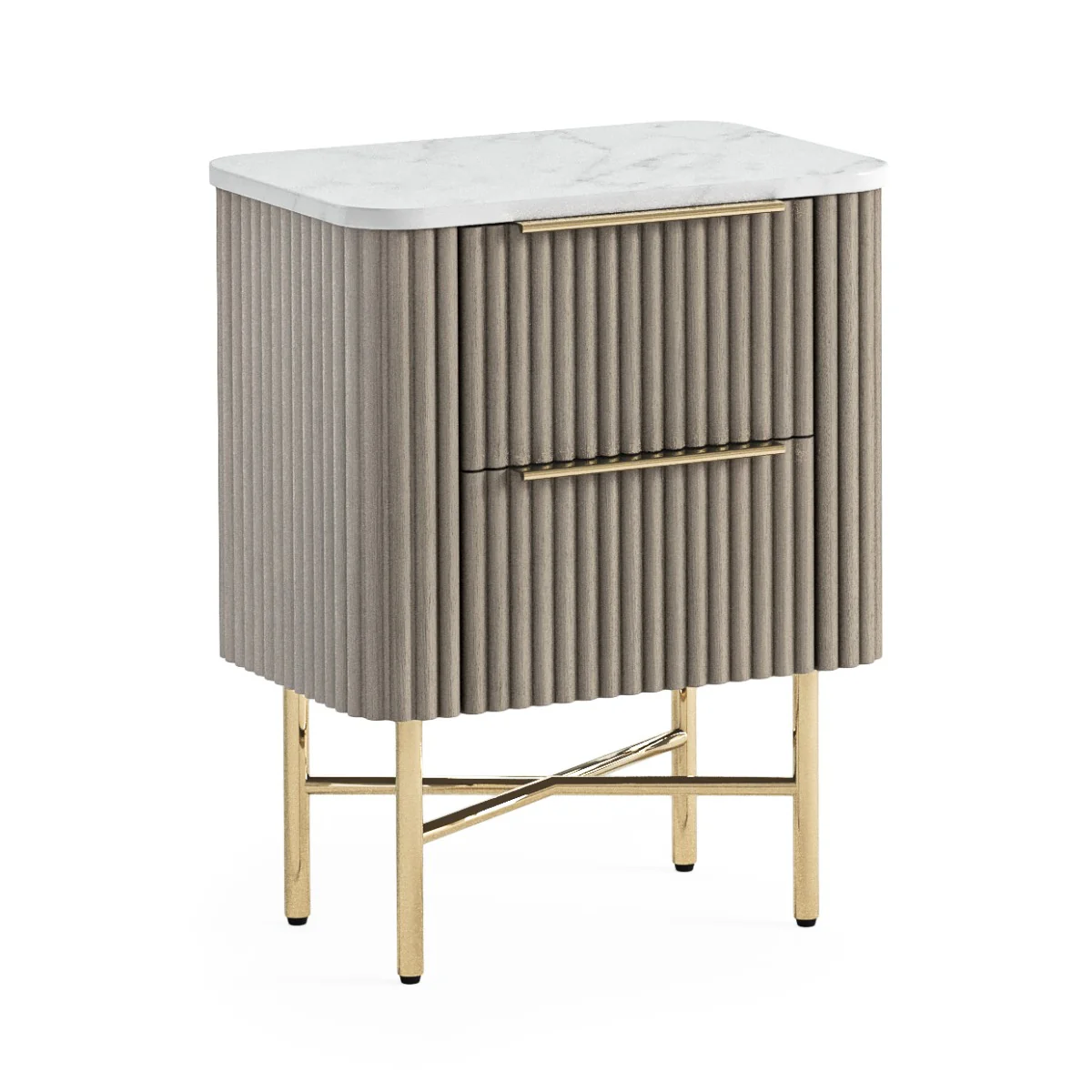 Isabella Narrow Bedside Table – Painted Ivory Finish 450mm
