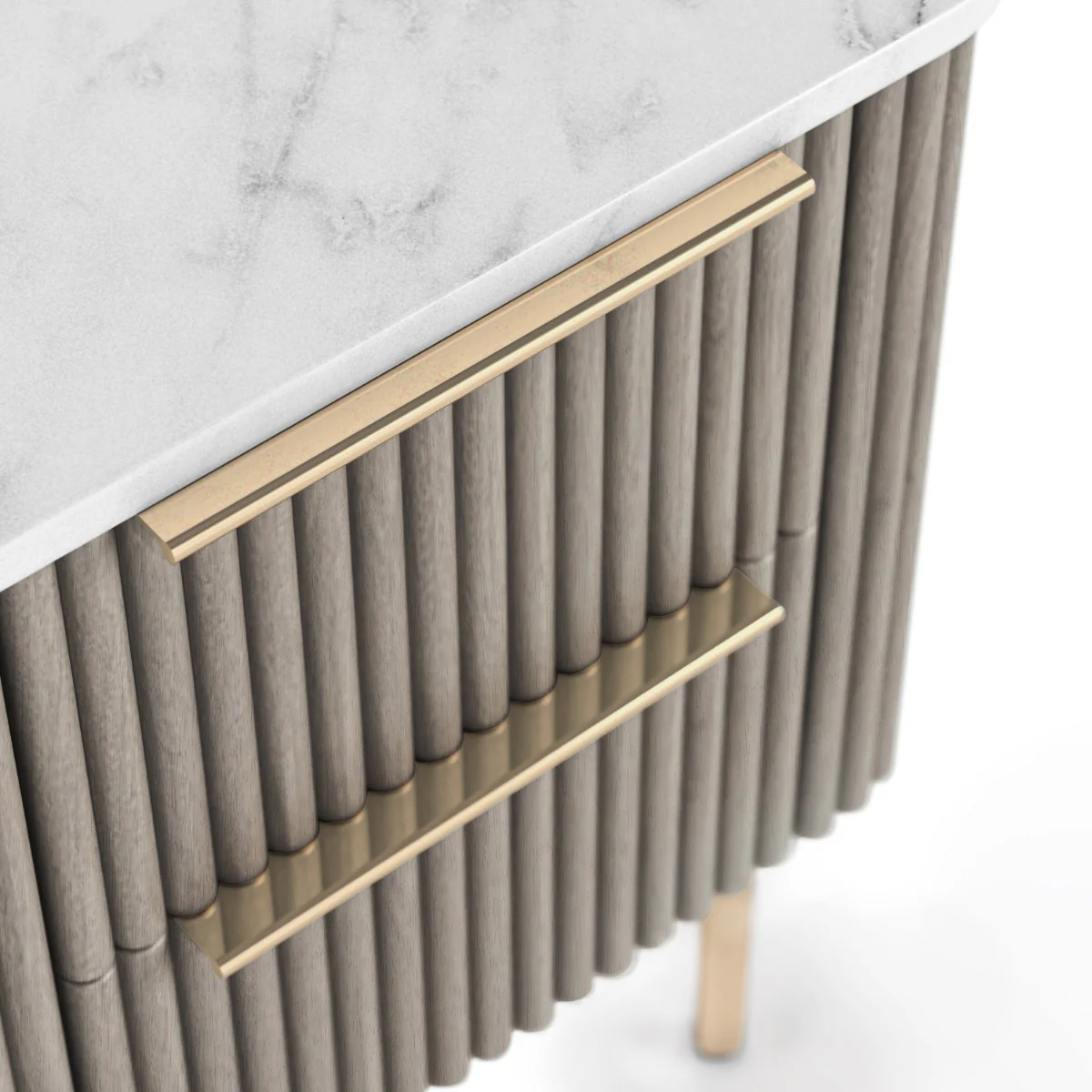 Isabella Narrow Bedside Table – Painted Ivory Finish 450mm - Image 2