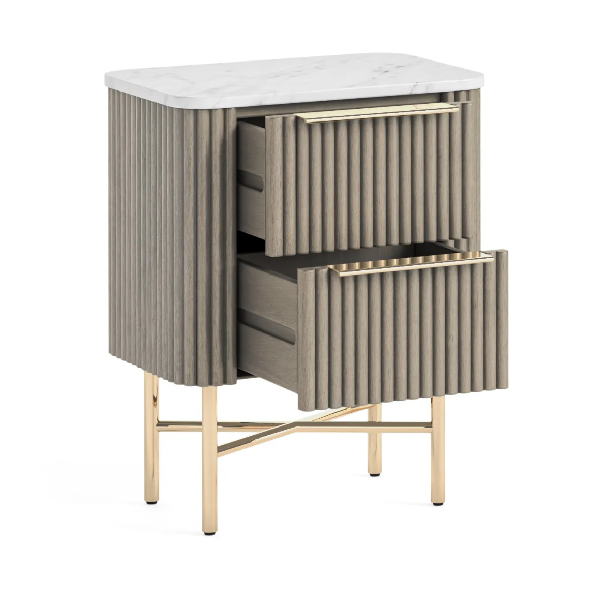 Isabella Narrow Bedside Table – Painted Ivory Finish 450mm - Image 4