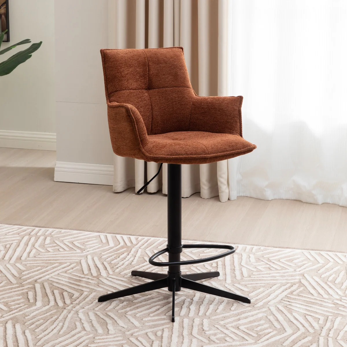 Set of 2 Jacob Bar Stool Tan Fabric