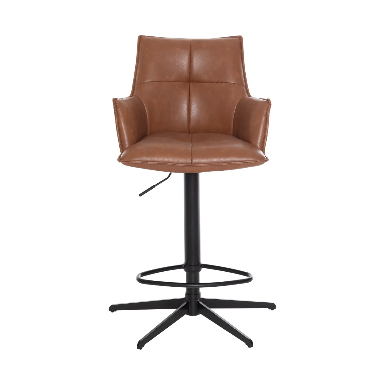 Set of 2 Jacob Bar Stool Tan PU - Image 3