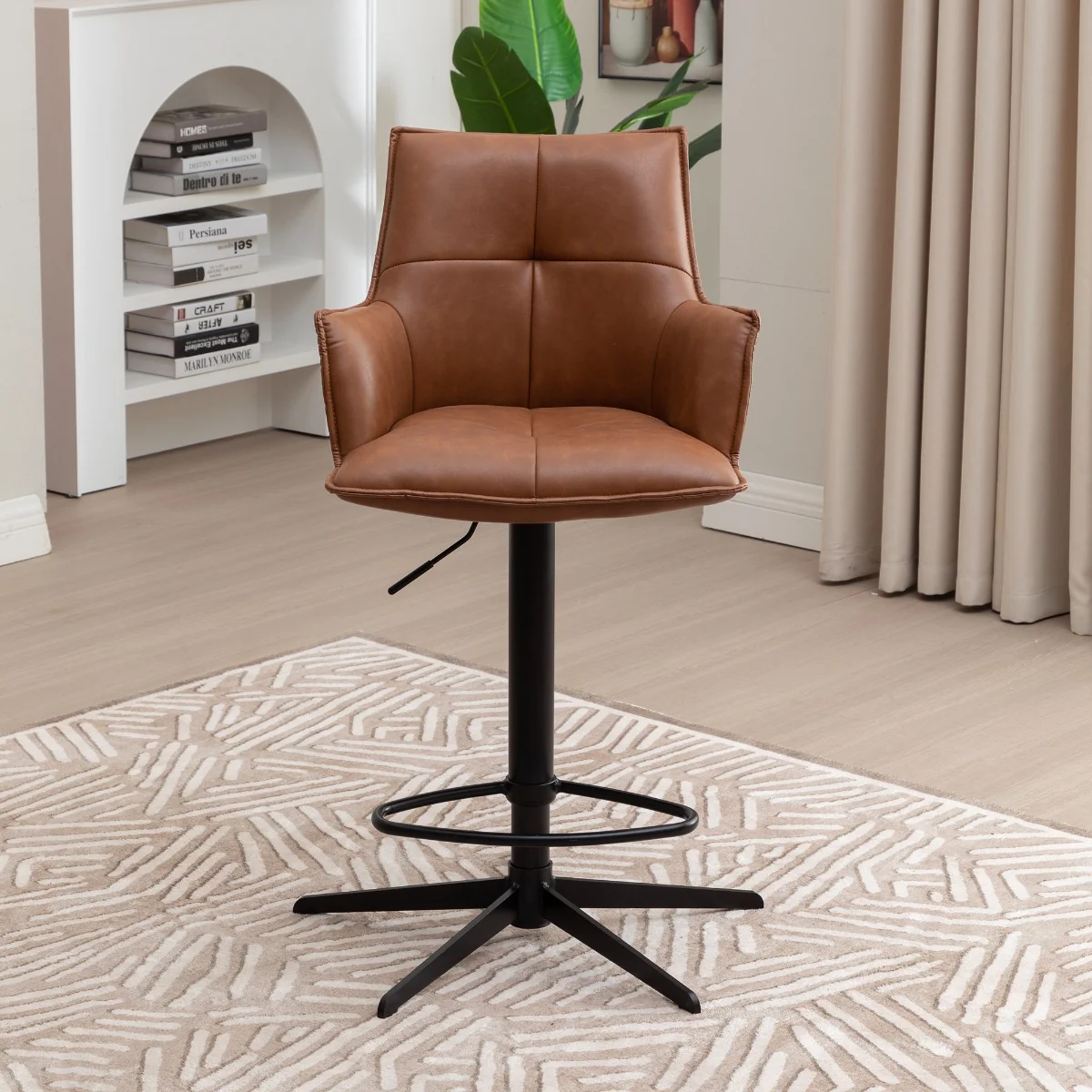 Set of 2 Jacob Bar Stool Tan PU - Image 4