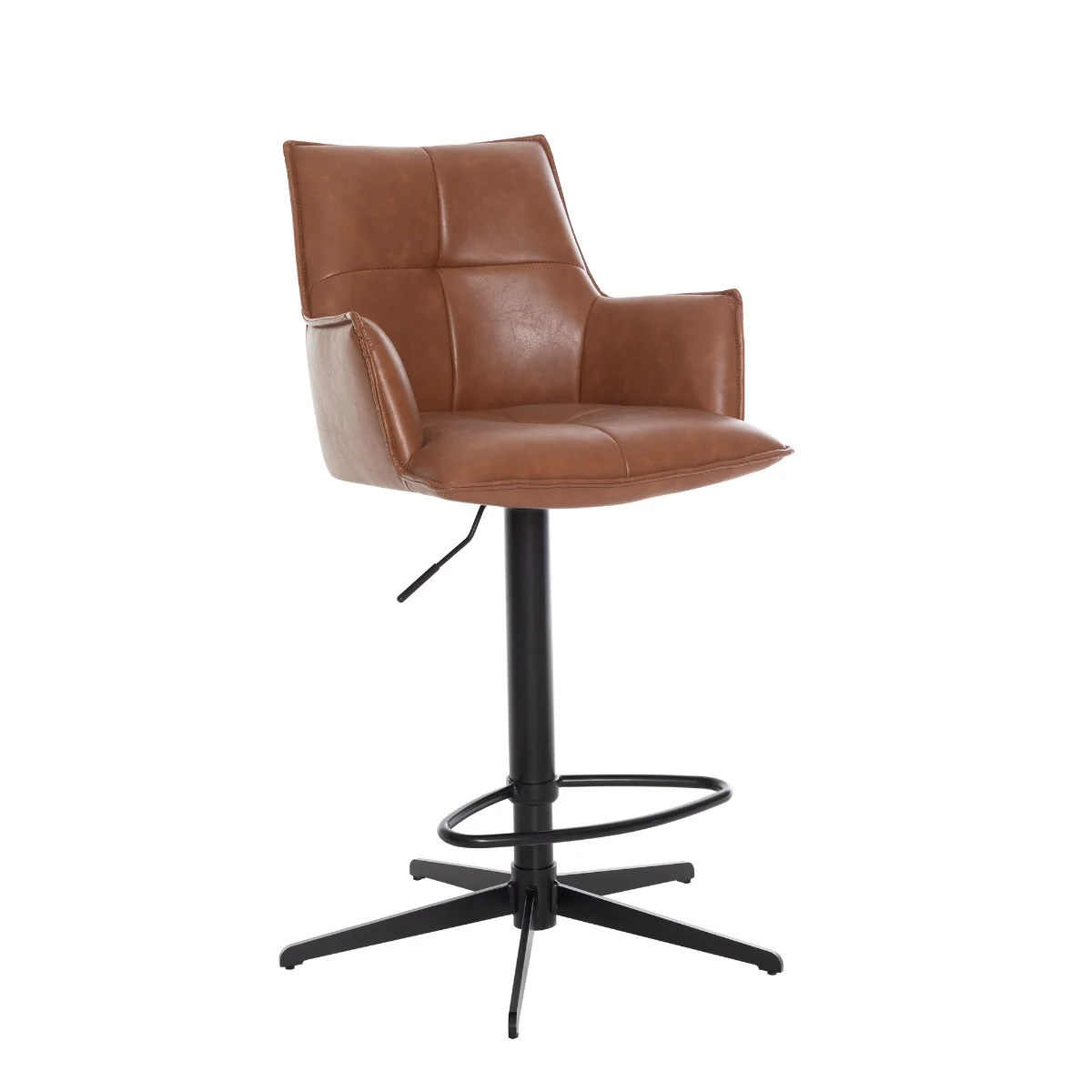 Set of 2 Jacob Bar Stool Tan PU - Image 5
