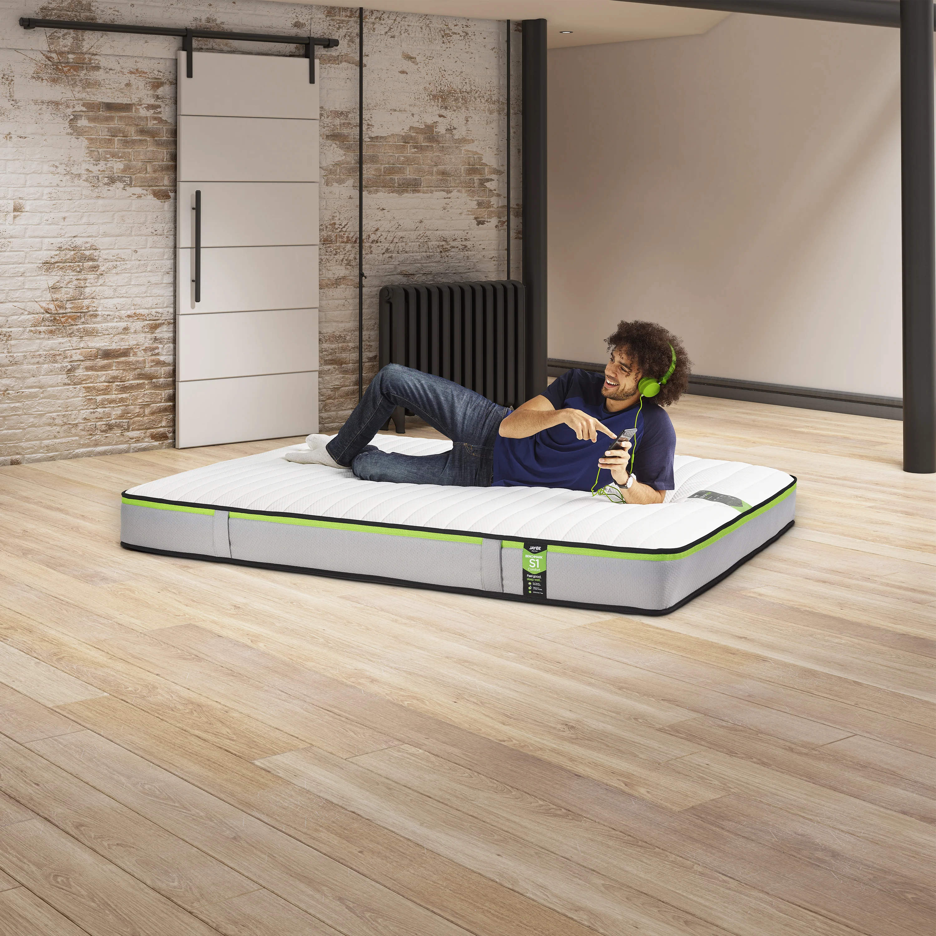 Jay-Be Benchmark S1 Eco-Friendly Comfort Mattress – Double with Rebound e-Fibre (4ft6)