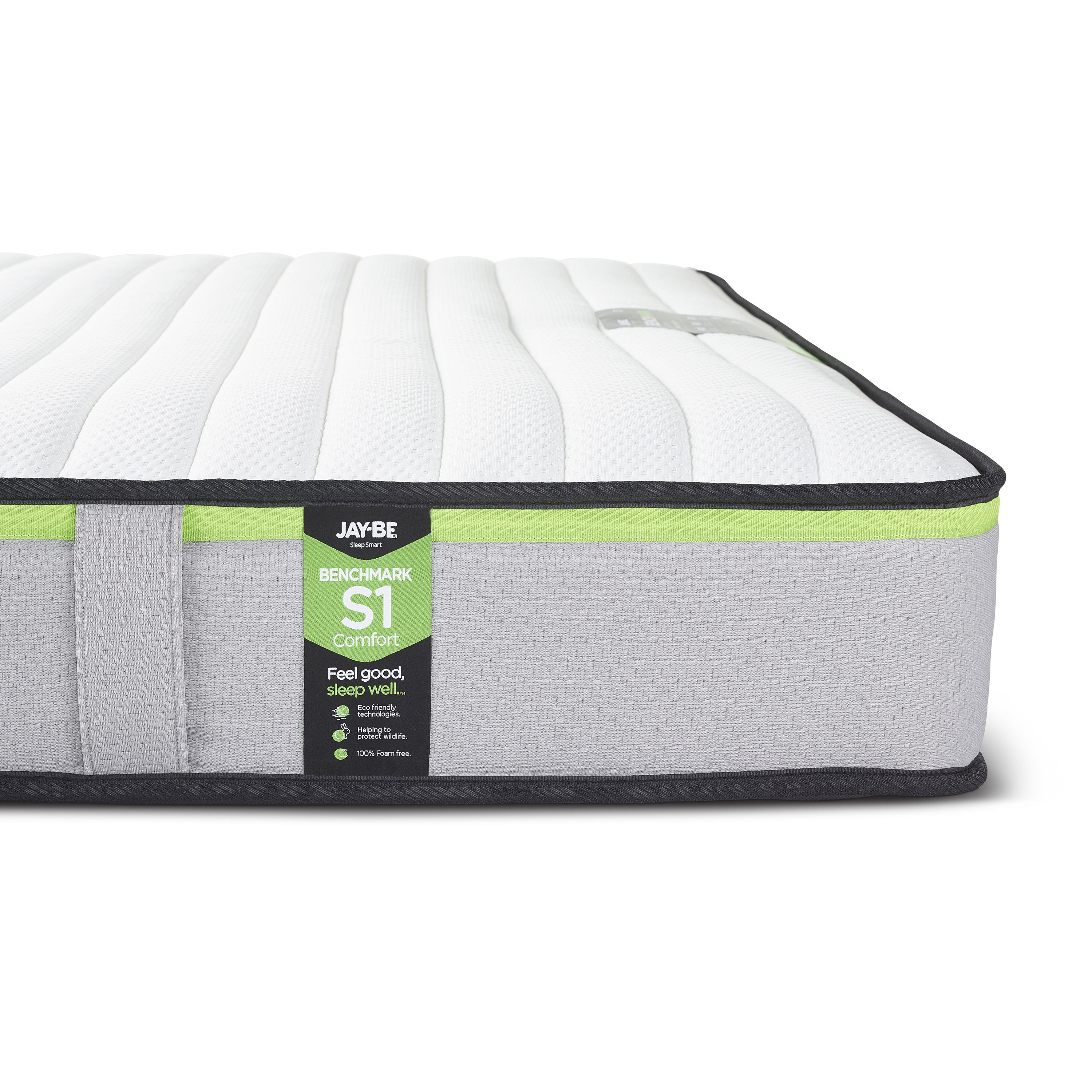 Jay-Be Benchmark S1 Eco-Friendly Comfort Mattress – Double with Rebound e-Fibre (4ft6) - Image 2