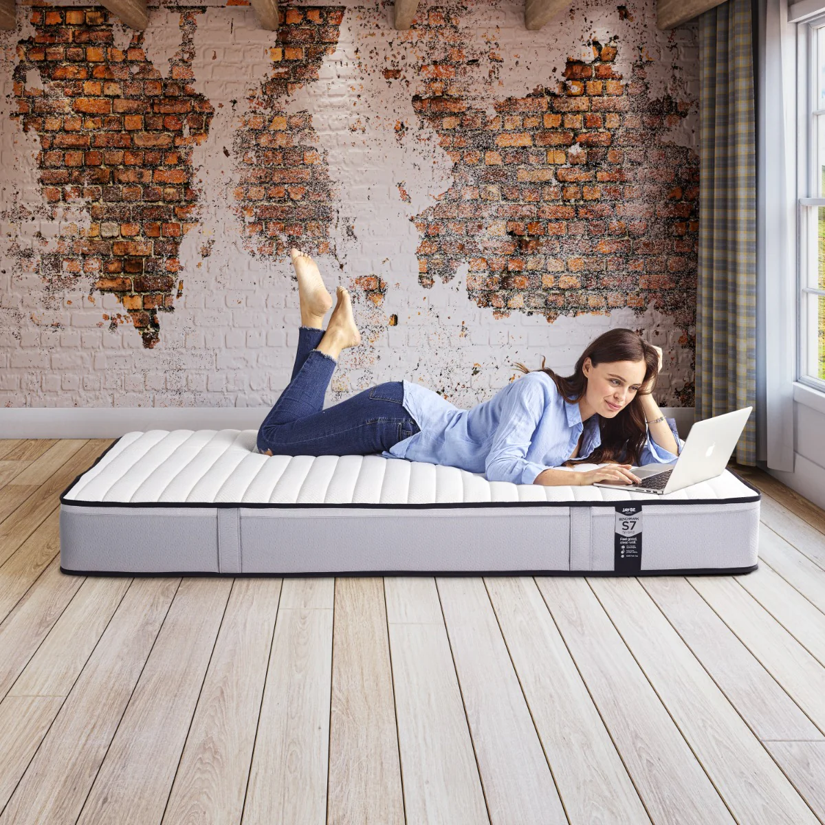 Jay-Be Benchmark S7 Tri-Brid Eco-Friendly Mattress – 3ft with Deep e-Spring Core