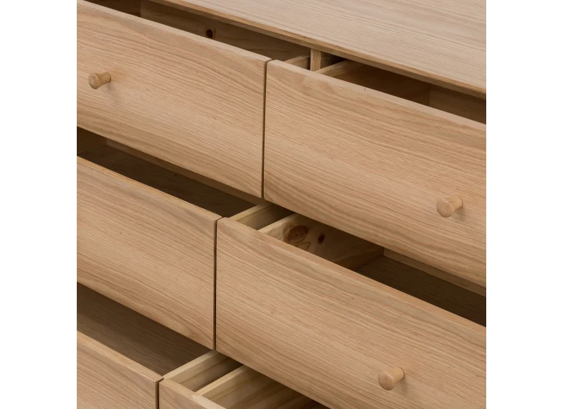 Jenson Six Drawer Chest – Oak with Soft Close Drawers - Image 2