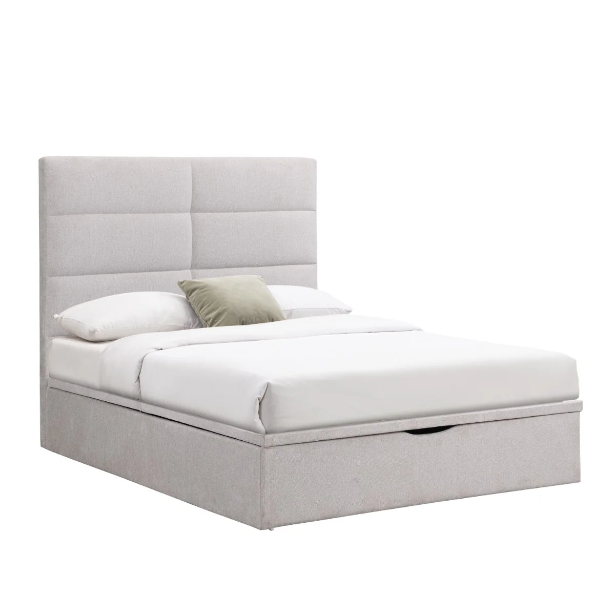Jessica 4'6 Bed – Beige Gas Lift Storage Frame - Image 3