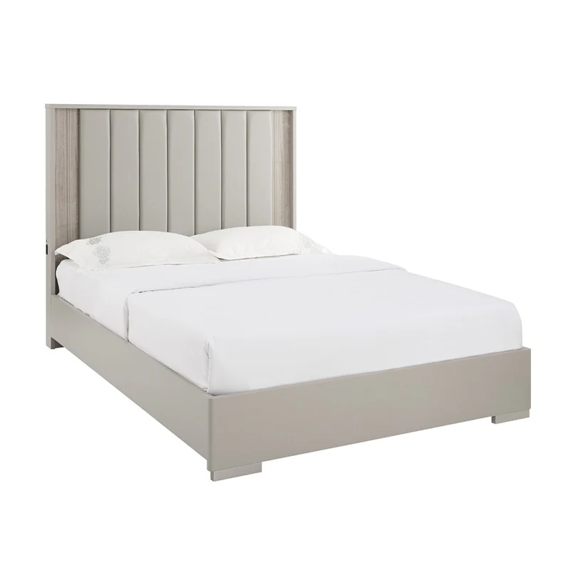 Jules 4'6 Bed – Grey Upholstered Frame with LED Lights - Image 8