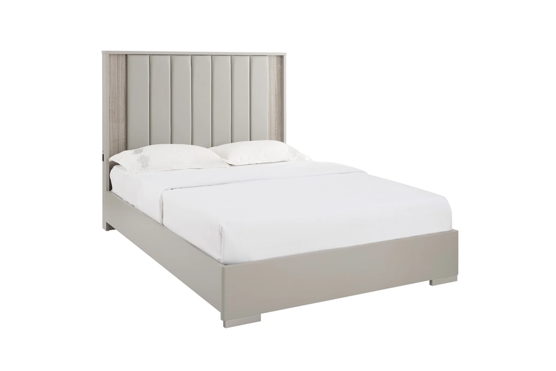 Jules 5' Bed – Grey Upholstered Frame with LED Lighting - Image 7