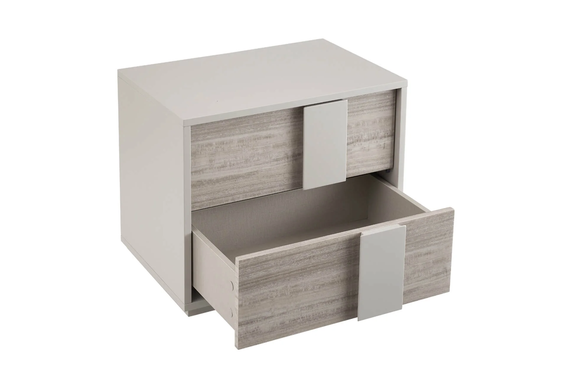 Jules Bedside Table 2 Drawer – Grey Gloss Finish with Soft-Close Mechanism - Image 4