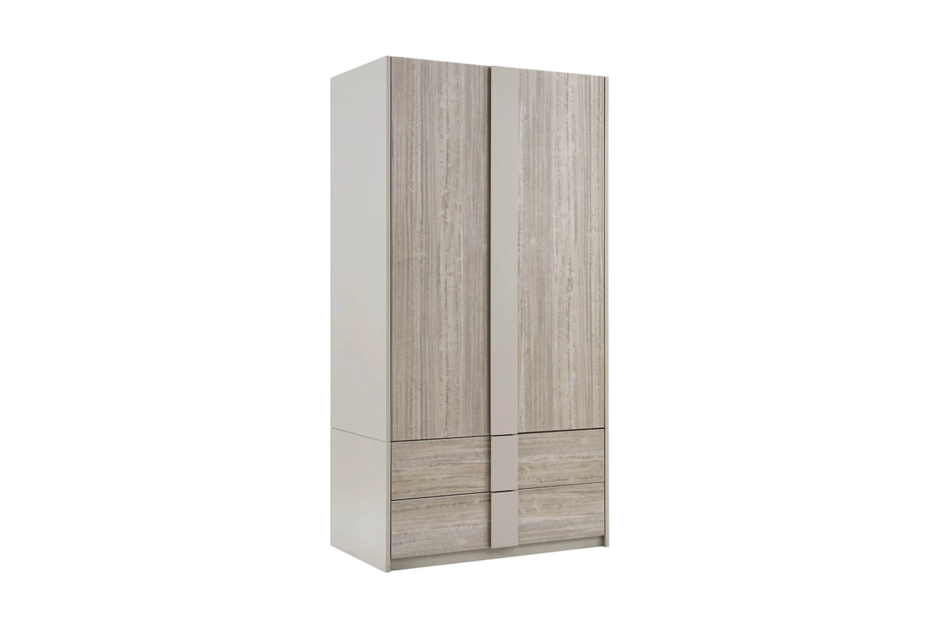Jules Wardrobe 2 Door/2 Drawer – Grey Gloss with Soft-Close Mechanism 990mm - Image 7