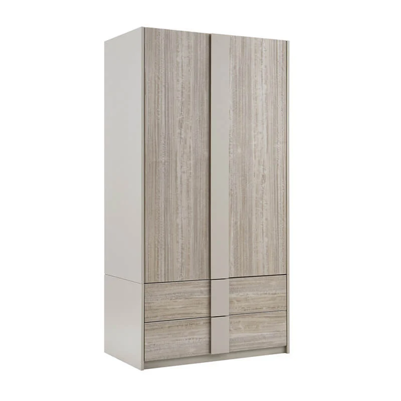 Jules Wardrobe 2 Door/2 Drawer – Grey Gloss with Soft-Close Mechanism 990mm - Image 8