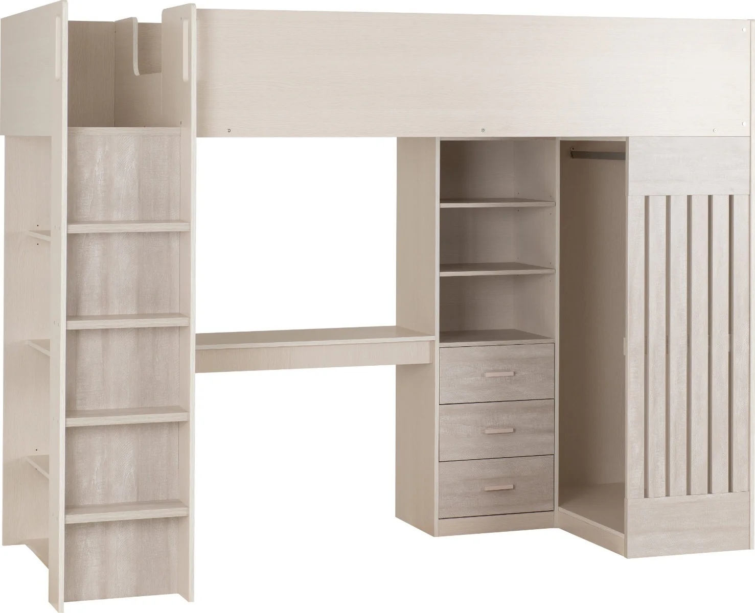 Jupiter High Sleeper – White with Integrated Storage and Desk - Image 3