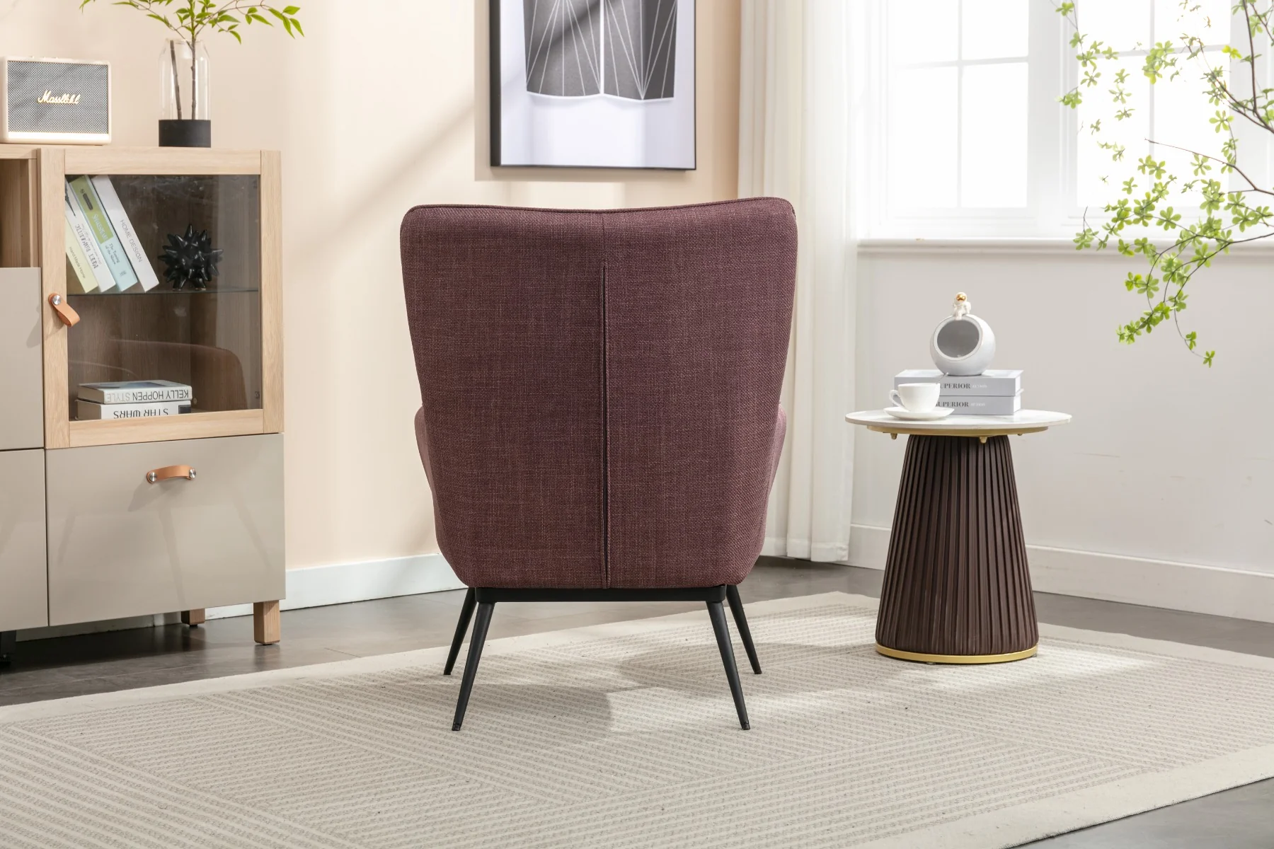 Katelyn Accent Chair with Stool Mulberry - Image 3