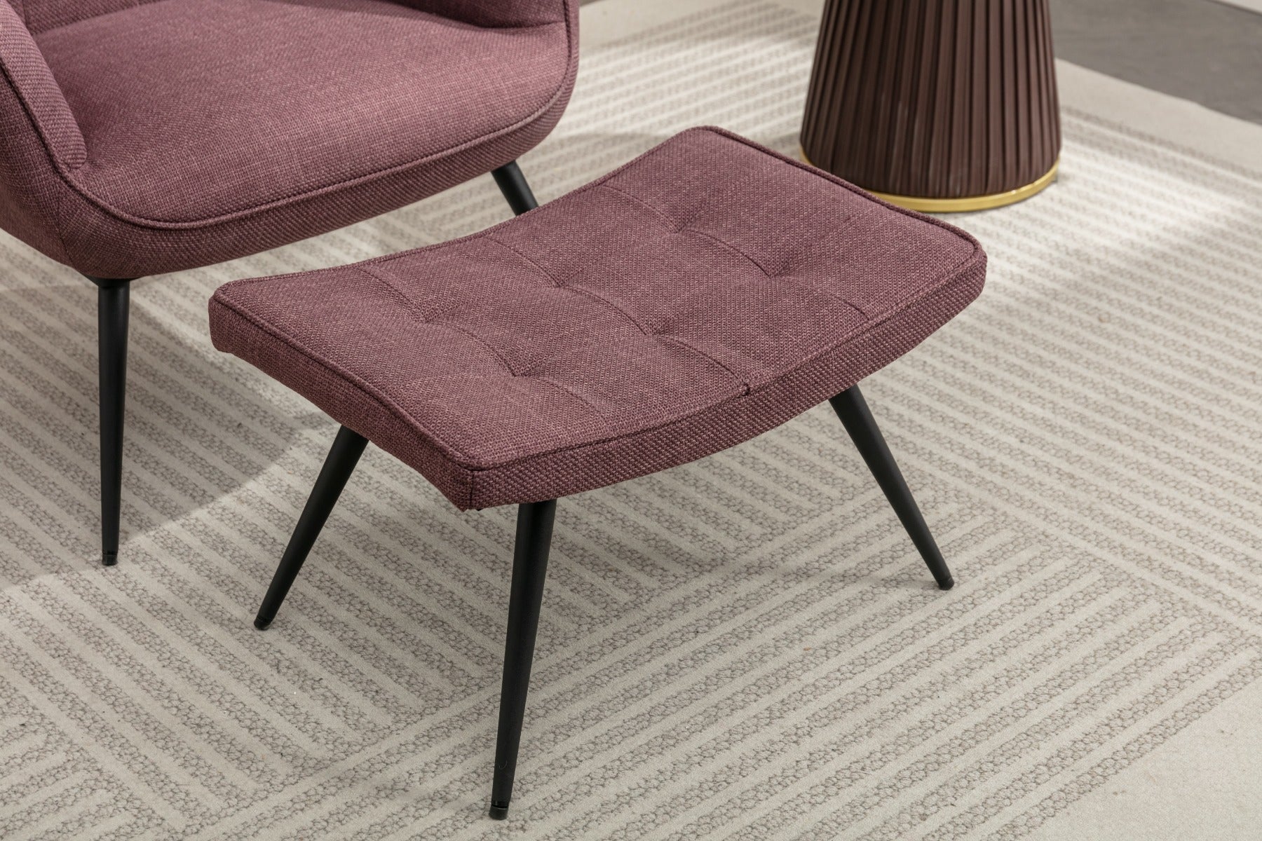 Katelyn Accent Chair with Stool Mulberry - Image 5