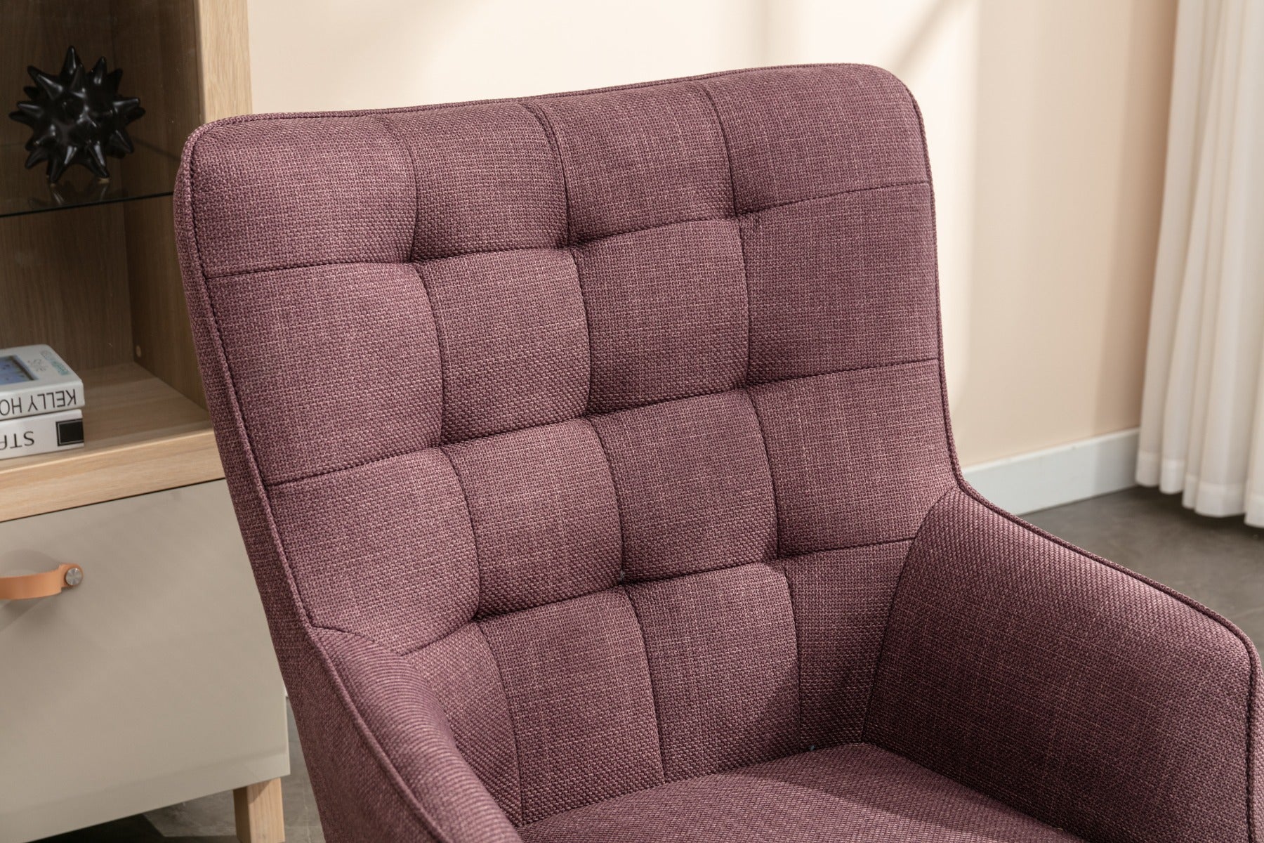 Katelyn Accent Chair with Stool Mulberry - Image 6