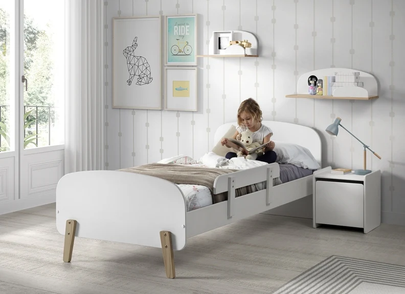 Kiddy Single Bed 90 cm – Scandinavian Pine with Optional Safety Rail - Image 12
