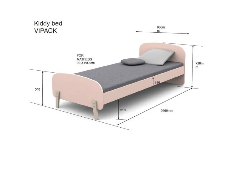 Kiddy Single Bed 90 cm – Scandinavian Pine with Optional Safety Rail - Image 4